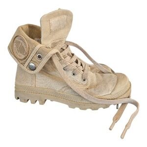 Palladium Baggy Sand Cream Canvas Grunge Combat Hiking Boots Shoes sz 6